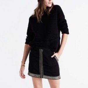 NWOT Madewell Embellished Black Mini Skirt